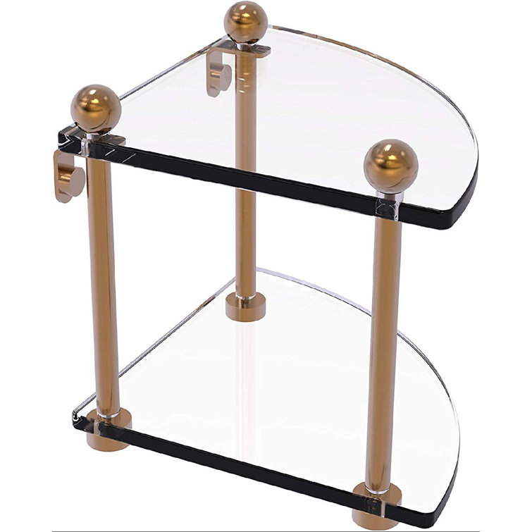 Orren Ellis Adiana 2 Piece Glass Corner Shelf Wayfair